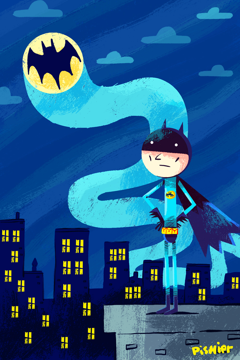 twirl Batsignal! postcard