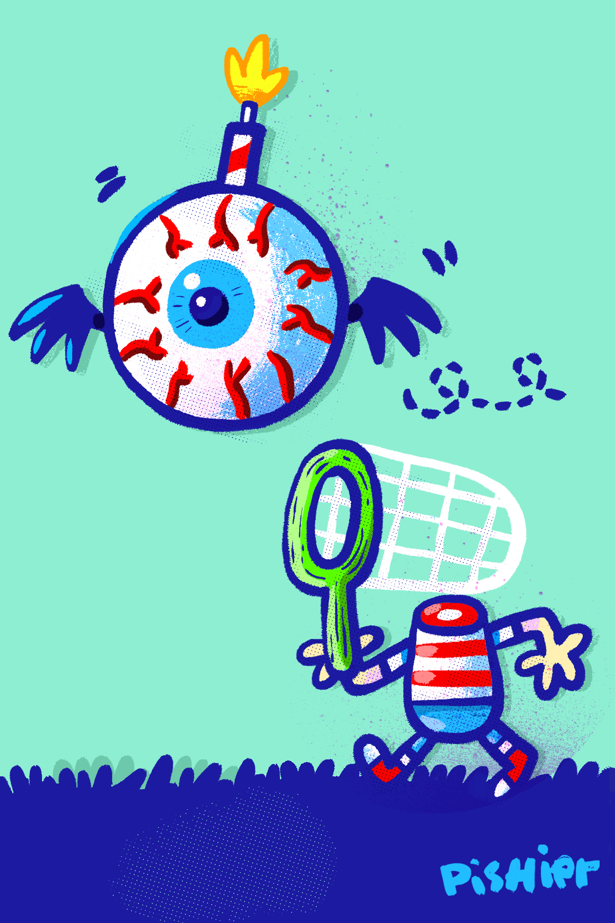 Birthday card illustration (Big eye boy)
