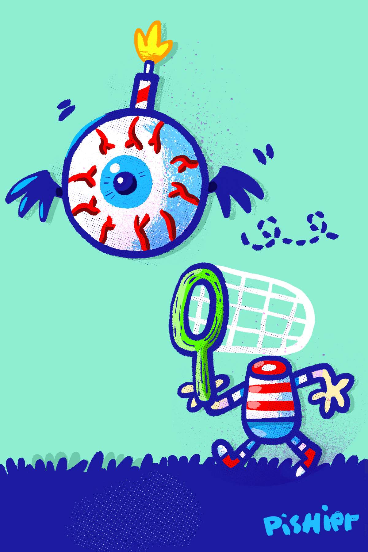 Birthday card illustration (Big eye boy)