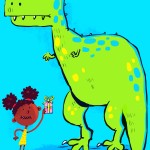 T-Rex party ! illustration for birthday card
