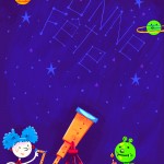 astronomy b-day ! illustration for birthday card