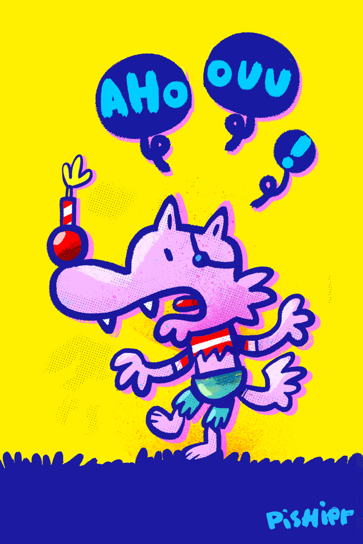 Birthday card illustration (werewolf)